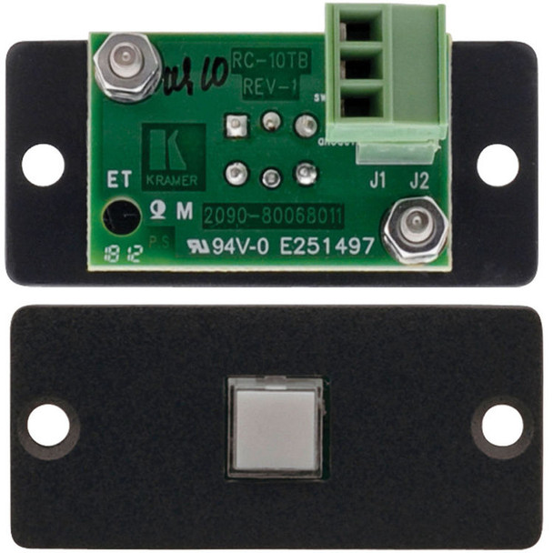 Kramer RC-10TB(B) 1-Button Contact Closure Switch - Black Wall Plate