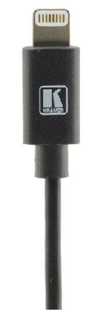 Kramer C-UA/LTN/BK-6 Lightning to USB Charging and Sync Cable Black 6'
