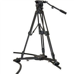 Varizoom VZ-CINETRAC-MASTER Master Cinetrac Kit w/ FH100 Fluid Head, Dolly, TC100A Tripod, 22' Rubber Track (set-up parallel)