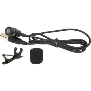 Galaxy Audio LV-U3BK Galaxy Audio LV-U3 Uni-Directional Lavalier/Lapel Microphone with TA3F Connector, 50Hz-19kHz Frequency Response, 2kOhms Impedance