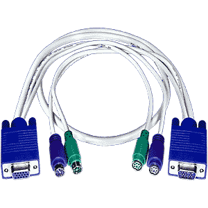 NTI VKMEXT-15 VGA + PS/2 Extension Cable, Male to Female, 15 feet