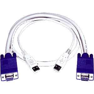 NTI USBVEXT-10 VGA + USB Extension Cable, Male to Female, 10 feet