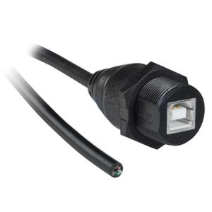 NTI usb2-bf-wtp-1m USB Type B Female Waterproof Right Angle Cable with One End Unterminated, 1 meter