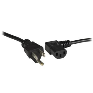 NTI pwr-crd14-sla-515pc13-10 NEMA 5-15P Straight to IEC 320 C13 Left Angled Power Cord, 14 AWG, 10 feet