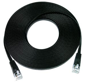 NTI cat6-sf-45-black-slb CAT6 Super Flat Stranded Unshielded Cable, Black, 45 foot