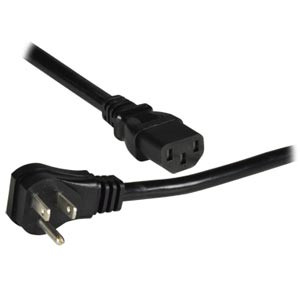 NTI pwr-crd14-las-515pc13-6 NEMA 5-15P Left Angled to IEC 320 C13 Straight Power Cord, 14 AWG, 6 feet
