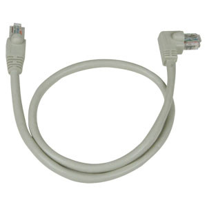 NTI cat6-rasv2-9-gray CAT6 Right Angle to Straight Patch Cords, 60C, 9 ft