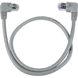 NTI cat6-rla-7-gray-shld CAT6 Right Angle to Left Angle Shielded Cable, Gray, 7 feet