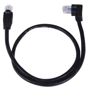 NTI cat5e-lasv2-9-blue CAT5e Left Angle to Straight Patch Cords, 60?C, 9ft, Blue