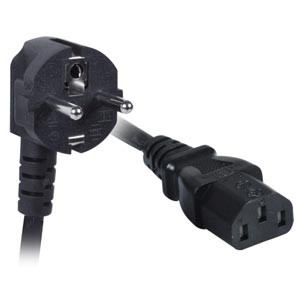 NTI pwr-crd17-das-cee77c13-6 Schuko CEE 7/7 Down Angled to IEC 320 C13 Straight European Power Cord, 17 AWG, 6 feet