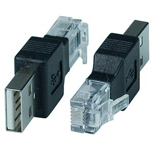 NTI usbam-rj11m USB Type A Male to RJ11 Male Adapter, Black