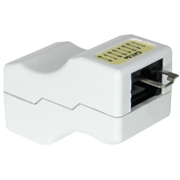 NTI rj45-6-ffl-white-shld CAT6 RJ45 Shielded Inline Coupler with Lock