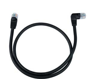 NTI cat5e-ras-9-black CAT5e Right Angle to Straight Cable, Black, 9 feet