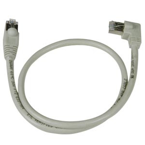 NTI cat6-lasv2-2-gray-shld CAT6 Left Angle to Straight Shielded Patch Cords, 60C