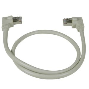 NTI cat6-rlav2-2-gray-shld CAT6 Right Angle to Left Angle Shielded Patch Cords, 60?C, 2ft