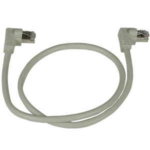 NTI cat6-rav2-2-gray-shld CAT6 Right Angle to Right Angle Shielded Patch Cords, 24AWG, 2ft