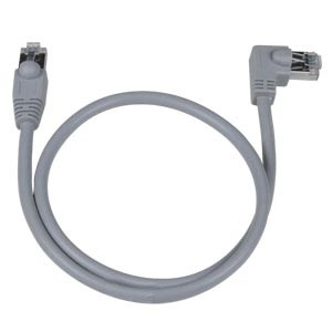 NTI cat5e-rasv2-2-gray-shld CAT5e Right Angle to Straight Shielded Patch Cord, 2Ft.