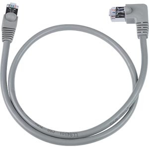 NTI cat5e-las-2-gray-shld CAT5e Left Angle to Straight Shielded Cable, Gray, 2 feet