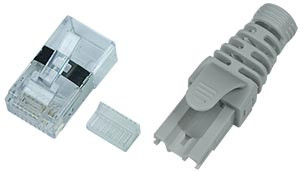 NTI 6a-plg-sh-bt CAT6a Shielded RJ45 Plug with Snagless, Strain-Relief Boot