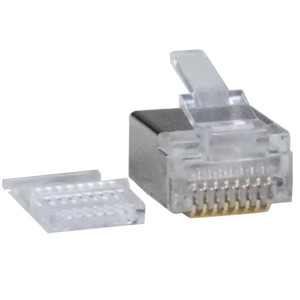 NTI rj45-plg2-flt-shld RJ45 Plug for 28AWG Flat Stranded Shielded CAT6 Cable