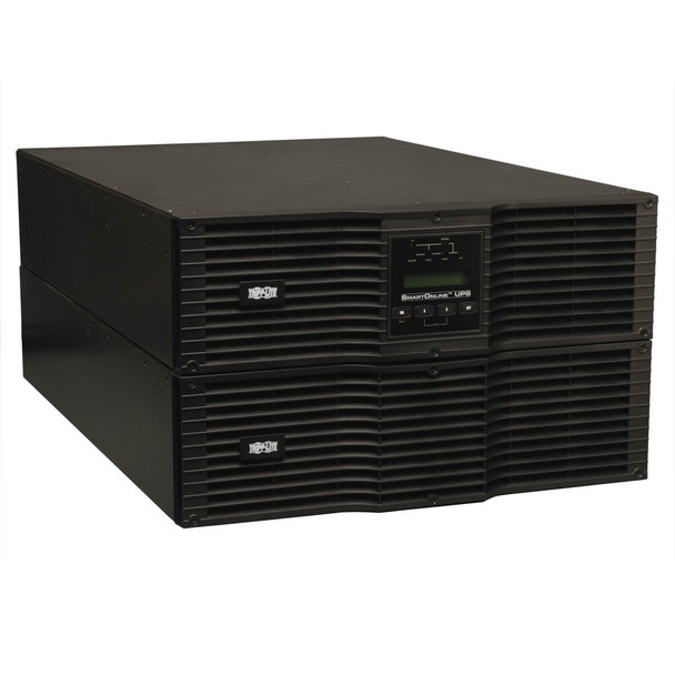 Tripp Lite SU8000RT3UHW 8000VA UPS System SmartOnline Rack/Tower PureSine 8kVA 200V-240V output Hardwire Detachable Bypass PDU, 1 RS-232, 2 DB9 & SNMP Slot. Use BP240V10RT3U for Extended Run