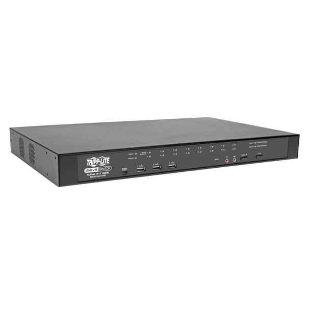 Tripp Lite B064-016-01-IPG Cat5 KVM Switch Over IP 16-Port w/Virtual Media 2 Users 1URM TAA