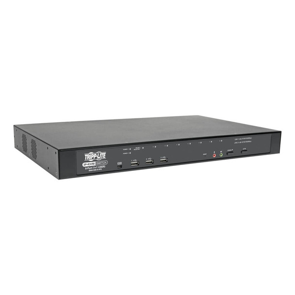 Tripp Lite B064-008-01-IPG Cat5 KVM Switch Over IP 8-Port w/ Virtual Media 2 Users 1URM TAA