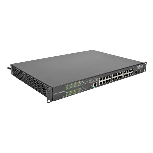 Tripp Lite NSS-G24D2P24 24-Port Gigabit Ethernet Switch L2 Managed PoE+ w/ 12-Outlet PDU