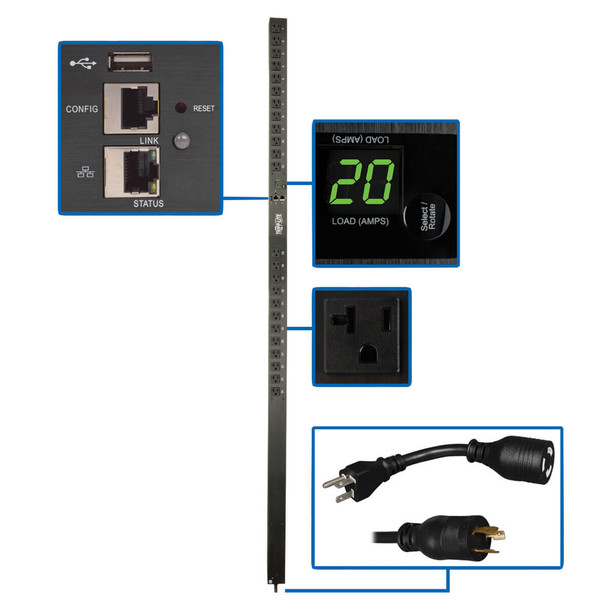 Tripp Lite PDUMNV20LX PDU Monitored 1.9kW 120V 24 5-15/20R LX Platform 70" 0URM TAA