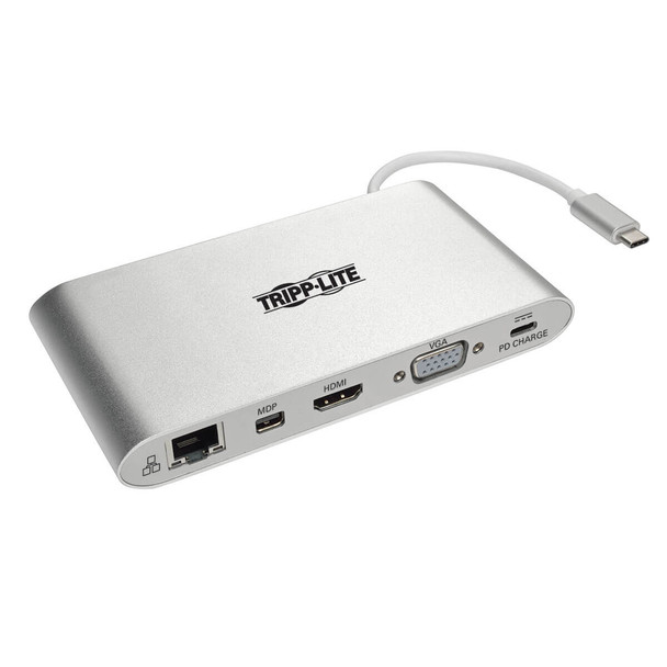 Tripp Lite U442-DOCK1 USB-C Docking Station USB-A DVI HDMI VGA DP mDP Gbe USB Charging