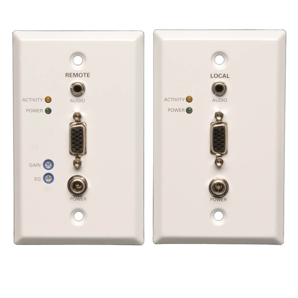 Tripp Lite B130-101A-WP-2 VGA w/ Audio over Cat5/Cat6 Extender Kit, Wallplate Trans & Rec