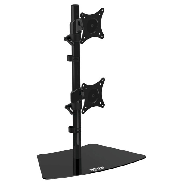 Tripp Lite DDR1527SDC Dual Vertical Desk Mount Monitor Stand Swivel Tilt Rotate 15-27