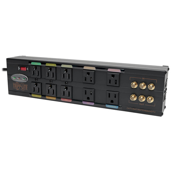Tripp Lite HT10DBS Home Theater Isobar Surge Protector 10 Outlet RJ11 RJ45 Coax