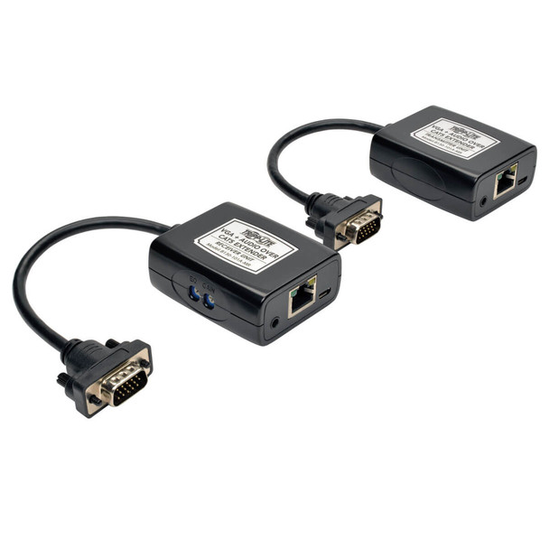 Tripp Lite B130-101A-MR VGA Audio over Cat5 Extender Transmitter Receiver EDID USB 750ft