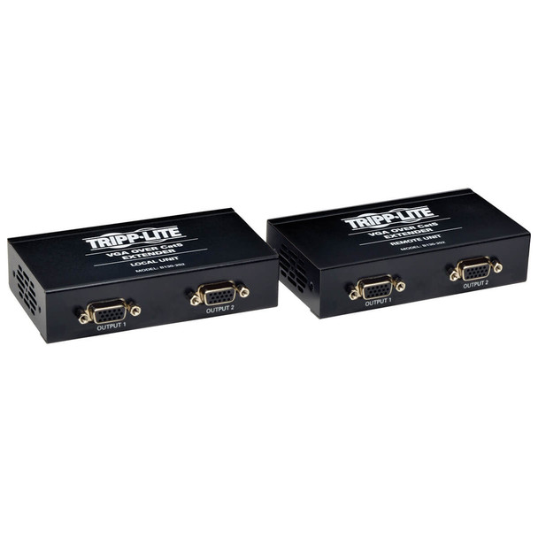 Tripp Lite B130-202 VGA over Cat5 Cat6 Monitor Extender 2 Local 2 Remote EDID 60Hz