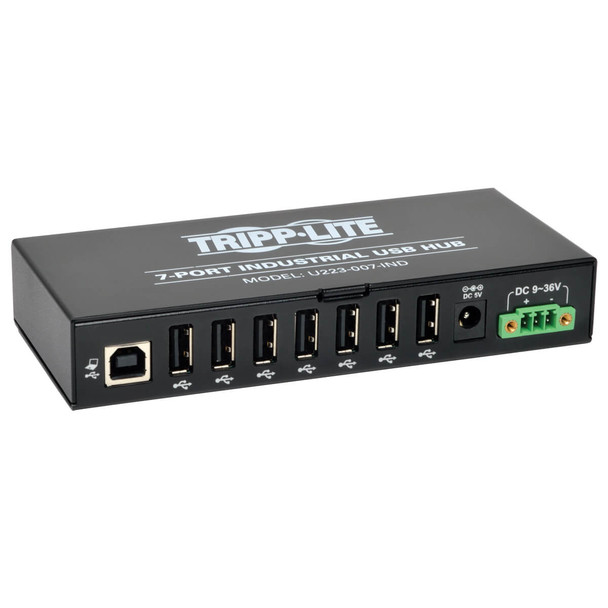 Tripp Lite U223-007-IND 7-Port Industrial USB 2.0 Hub Heavy Duty 15kV ESD Immunity