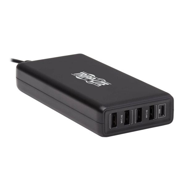 Tripp Lite U280-005-WS4C1 USB Charging Station 5-Port 4 USB-A, 1 USB C, Auto Sensing 110W