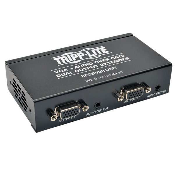 Tripp Lite B132-200A-SR Dual VGA & Audio over Cat5 Extender Receiver EDID USB 300ft
