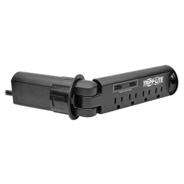 Tripp Lite TLP410DMUSB 4-Outlet Surge Protector Power Strip Desk Grommet w/USB Charging