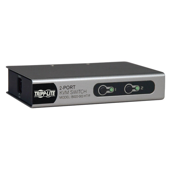 Tripp Lite B022-002-KT-R 2 Port KVM Switch, Desktop with two cables - PS/2
