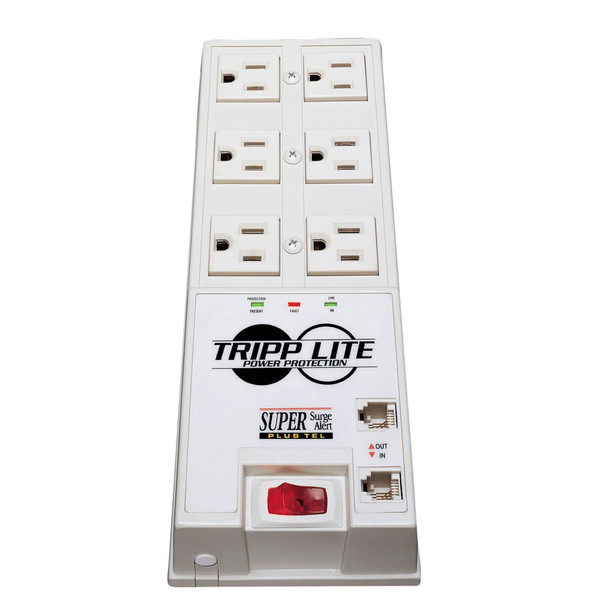 Tripp Lite TR-6FM 6 outlets 6' cord 2100 joules Protect It! Surge Suppressor holds 4 Transformers