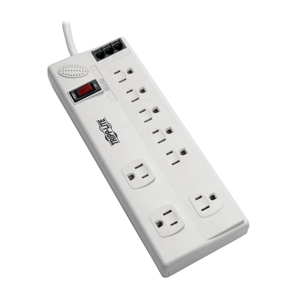 Tripp Lite TLP808TELTAA Surge Protector 120V 5-15R 8 Outlet RJ11 8ft Cord 2160 J TAA GSA