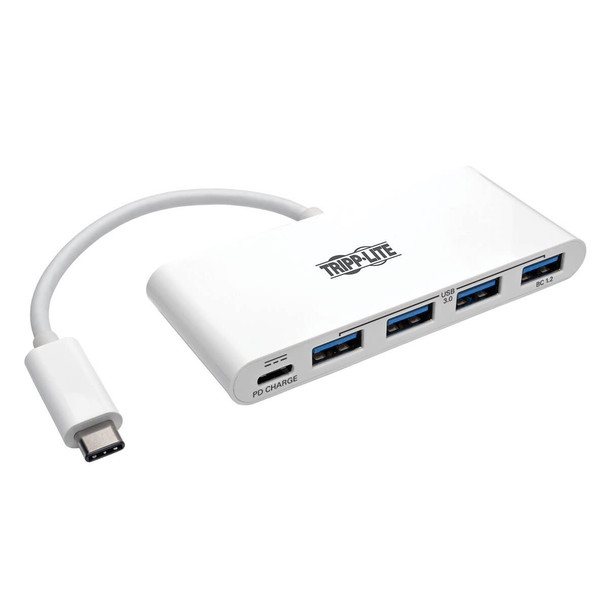 Tripp Lite U460-004-4A-C 4-Port USB 3.1 USB-C to USB-A Hub w/ USB-C Charging Port 5 Gbps