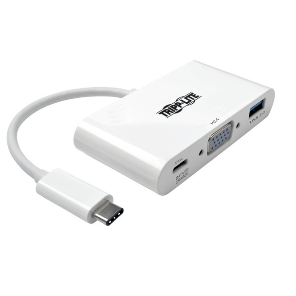 Tripp Lite U444-06N-VU-C USB-C to VGA DP Alt Mode Adapter w/USB-A Hub & USB Charging Port