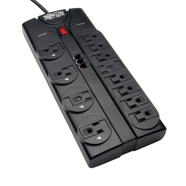 Tripp Lite TLP1208TEL Surge Protector 12 Outlet 120V RJ11 8ft Cord 2160 Joule