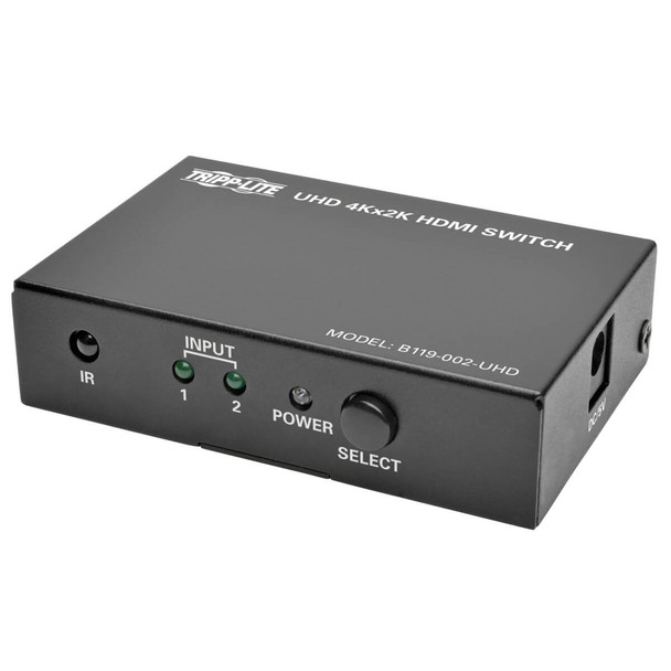 Tripp Lite B119-002-UHD 2-Port HDMI Switch for Video & Audio 4K x 2K UHD 60 Hz w Remote