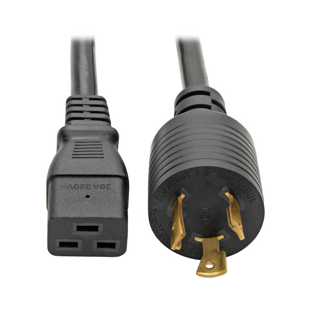 Tripp Lite P040-012 12ft Heavy Duty Power Cord Adapter 12AWG 20A 250V C19 L6-20P 12'
