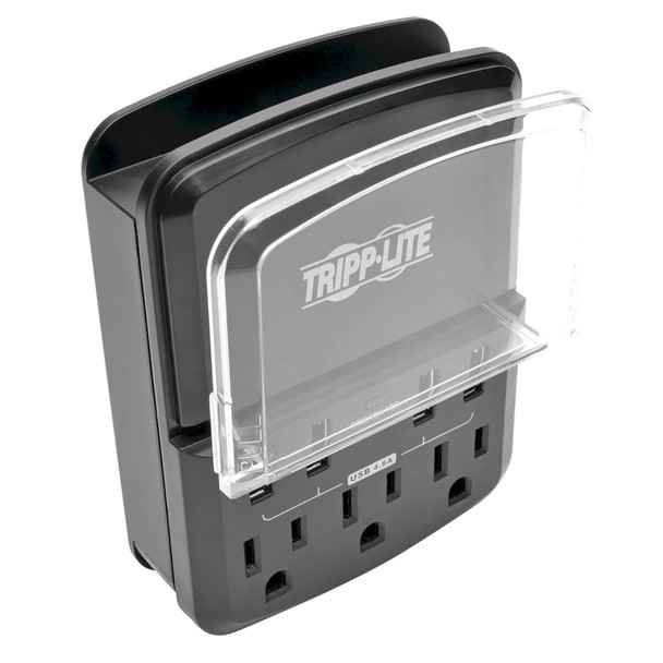 Tripp Lite SK34USBB 4-Port Wallmount USB Charging Station w 3 Outlet Surge Protector