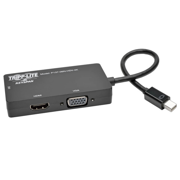 Tripp Lite P137-06N-HDV-4K Mini DisplayPort 1.2 to VGA/DVI/HDMI Converter Adapter 4K x 2K