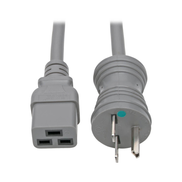 Tripp Lite P033-006-GY-HG Hospital Medical Power Cord 15A 14AWG 6-15P to C19 100-250V 6ft